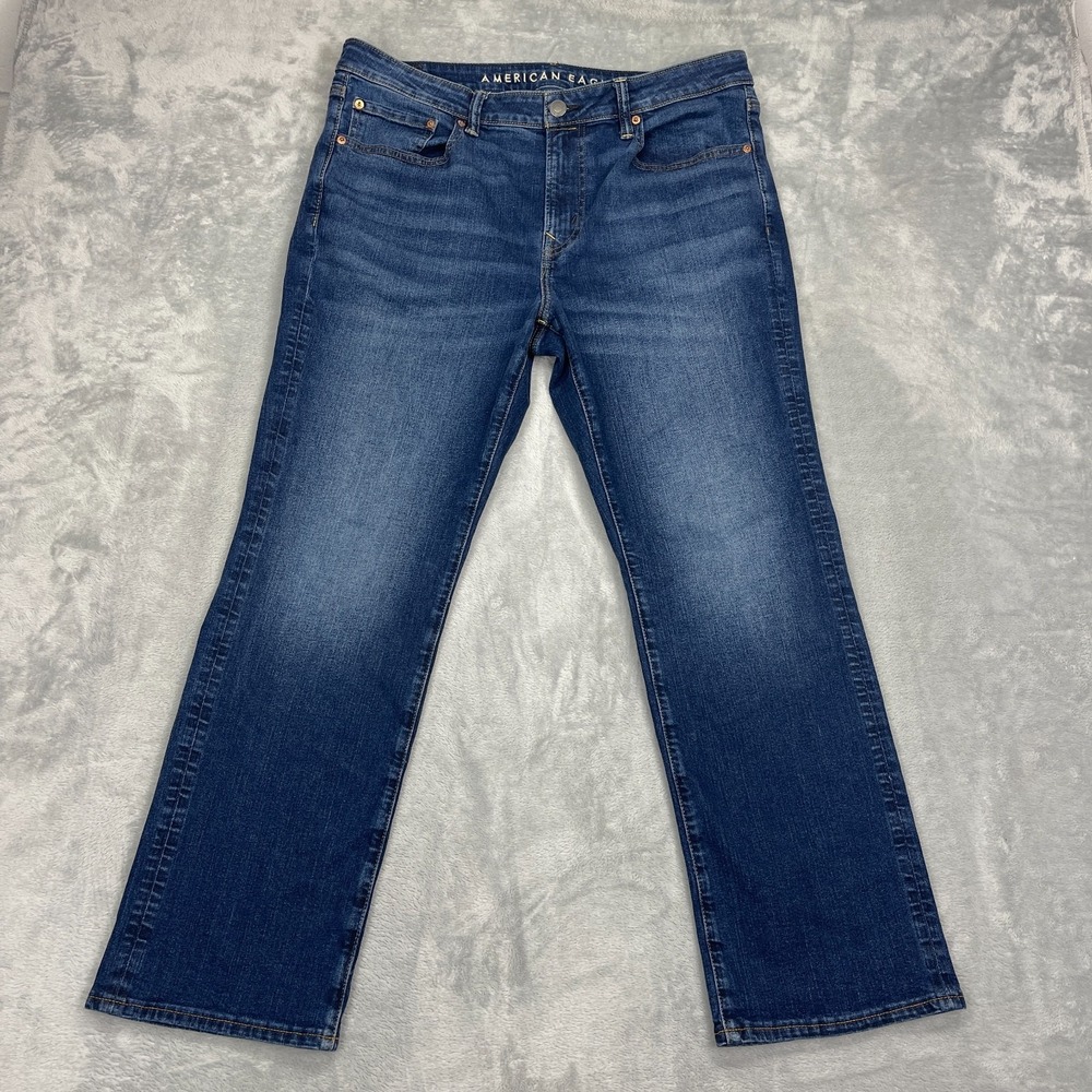 American Eagle Jeans Mens 36x30 Blue Denim Stretch Airflex+ Original Bootcut